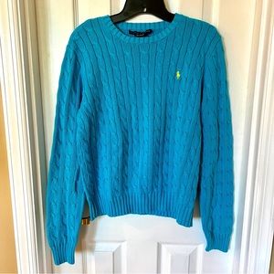 Ralph Lauren Turquoise Cable Sweater
